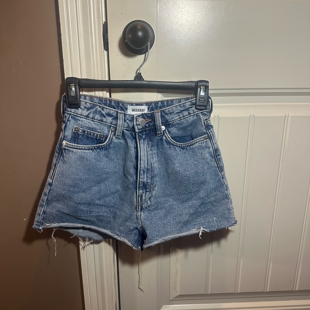 Weekday Light Blue Jean Shorts